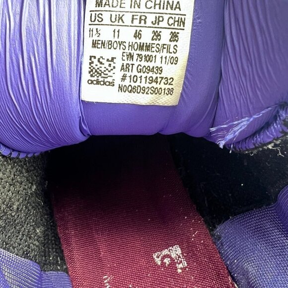 Adidas Fortitude Mid Men Size 11.5 G09439 Black Phantom Gray Nobcri Purple Shoes - Picture 13 of 14
